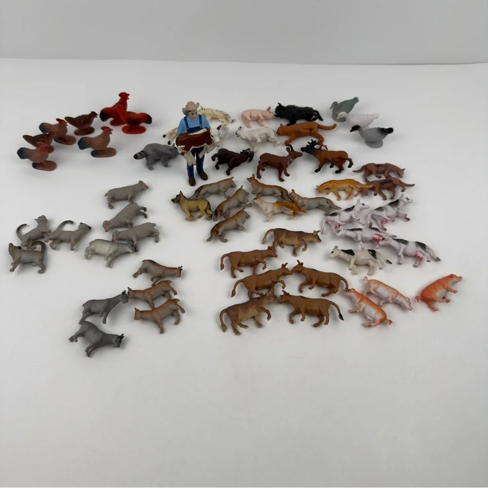 Safari Ltd Farmer Mike Animal Figures Lot Cows Chickens Elk Toys